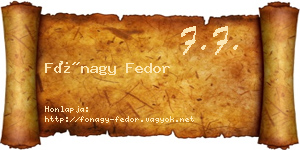 Fónagy Fedor névjegykártya